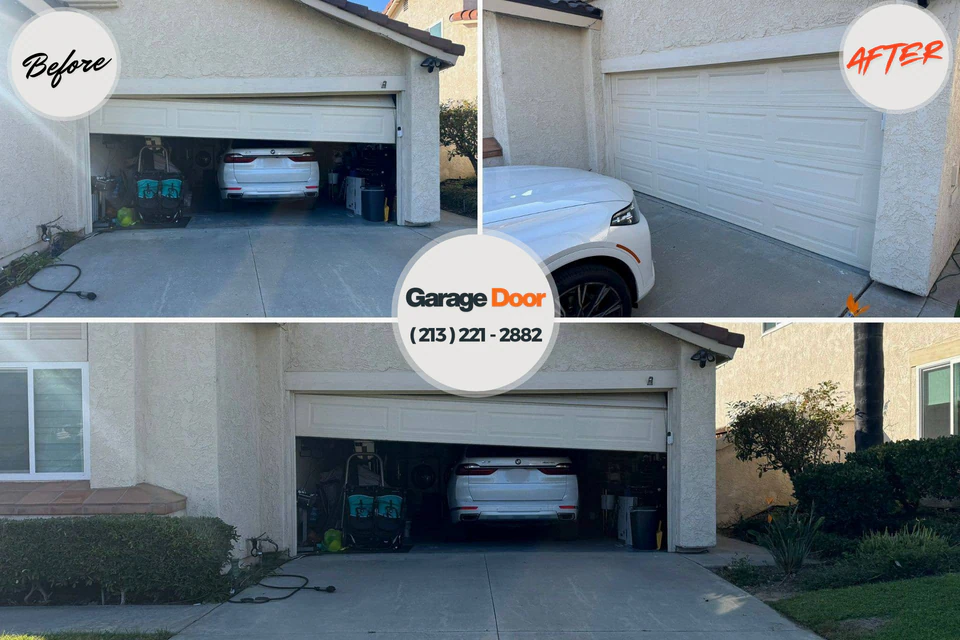 Before and after: garage door repair Hanover Park, IL